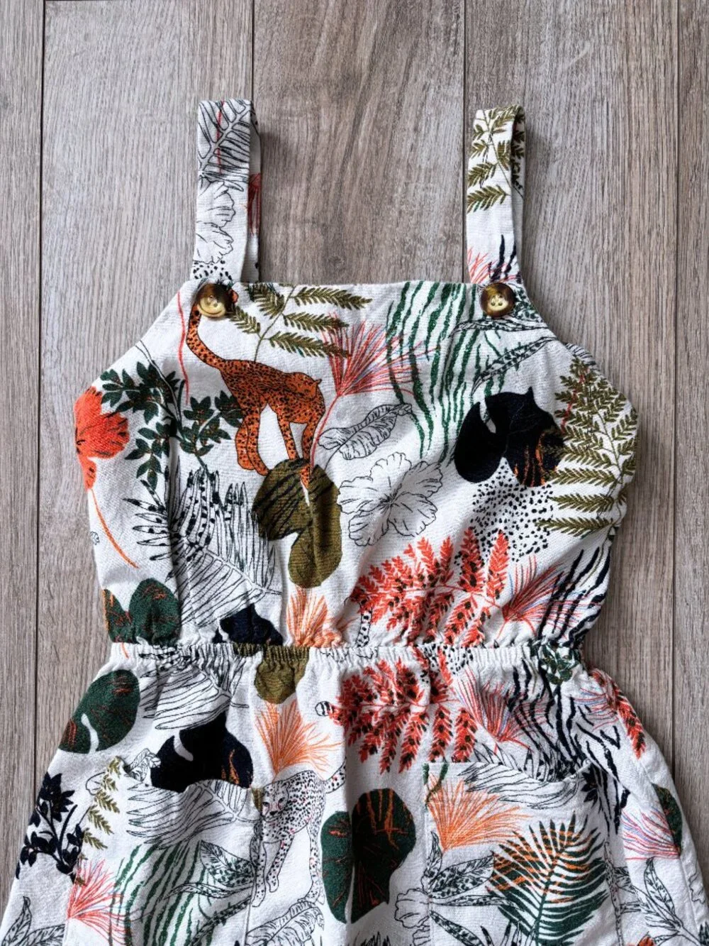 Sophia + Zeke Stitch Fix Kids Safari Jungle Print Sundress Boho Tropical Size 10